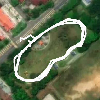Balinese Community Park walking route map in Masai