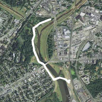 Bladensburg Waterfront walking route map in Hyattsville