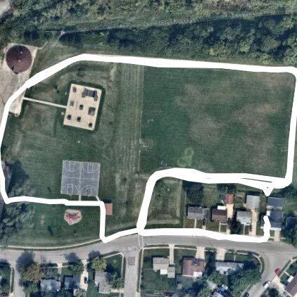 Erie Park walking route map in Fairborn