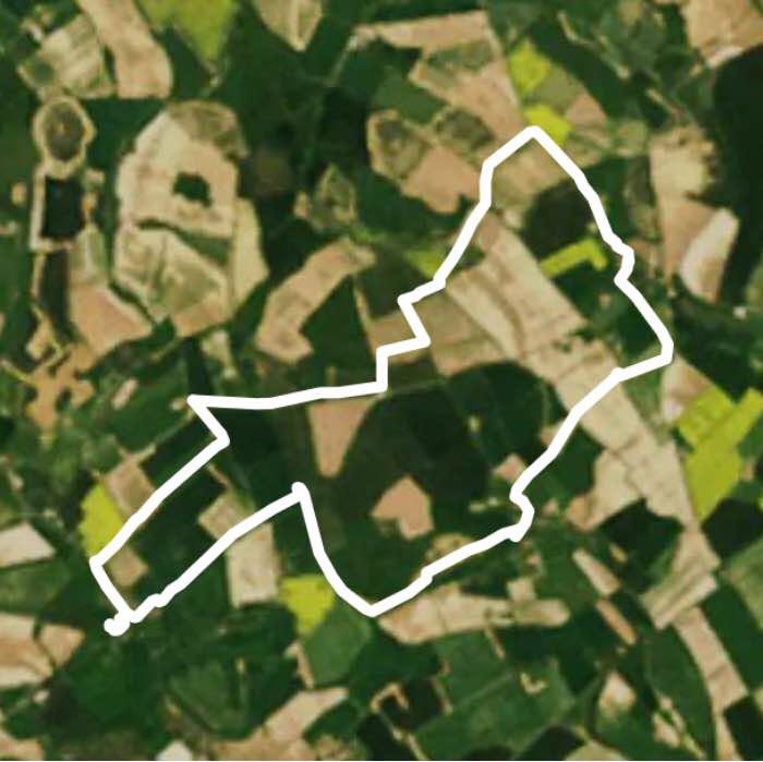 Farnham to Tarrant Gunville walking route map in Minchington