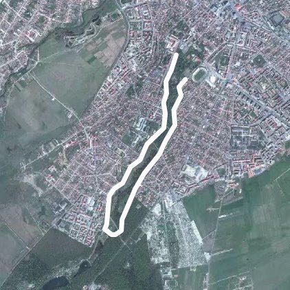 Sub Arini Park walking route map in Sibiu