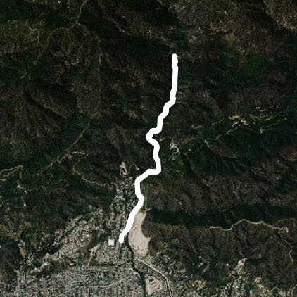 Monrovia canyon  walking route map in Duarte