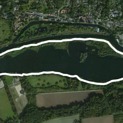 Whitlingham lake walking route map in Trowse Newton