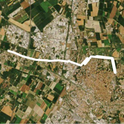 Walk on the walls walking route map in Ferrara