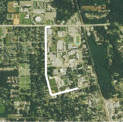 A Mile of SELU Campus walking route map in Hammond