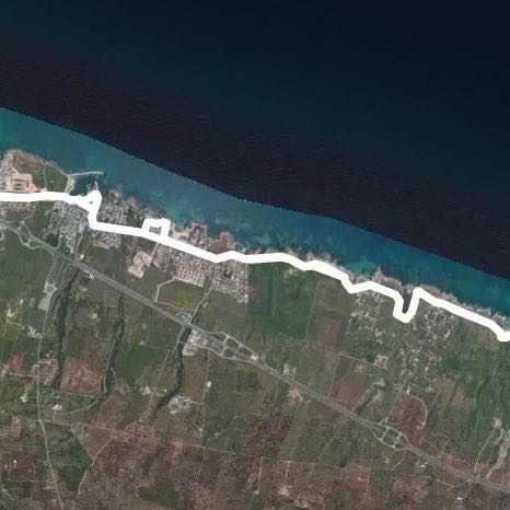 Xxl pub walking route map in Monopoli