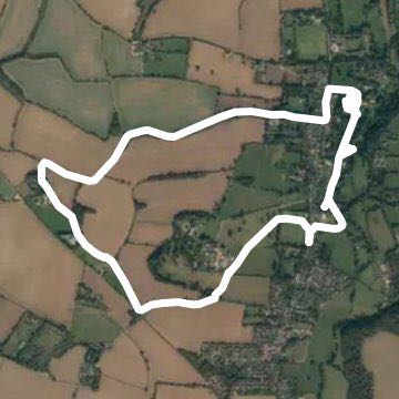 Moor Place/Coxs Lane walking route map in Much Hadham