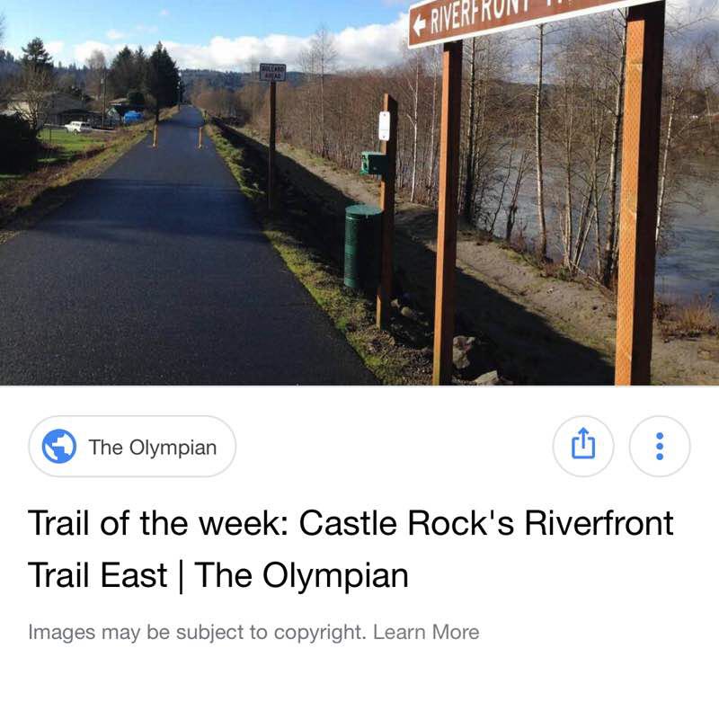 Riverfront trail walking route map in Castle Rock