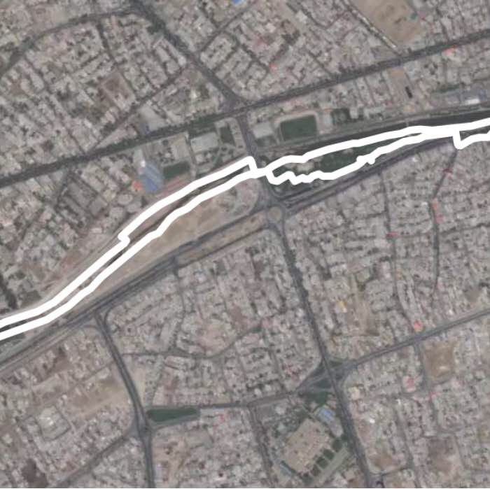 Foot walking route map in Urmia