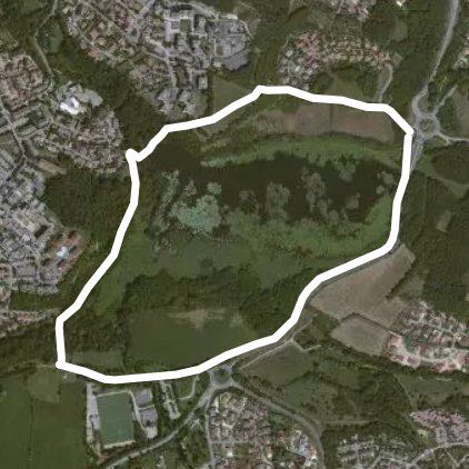 Pond of St Bonnet walking route map in Vaulx-Milieu