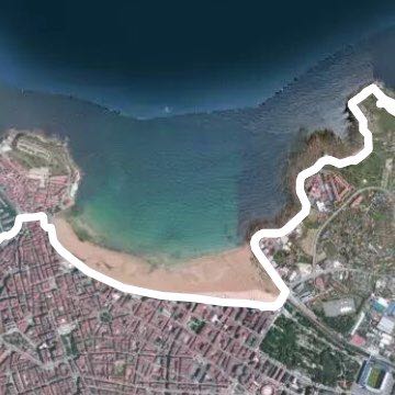 The corner walking route map in Gijón