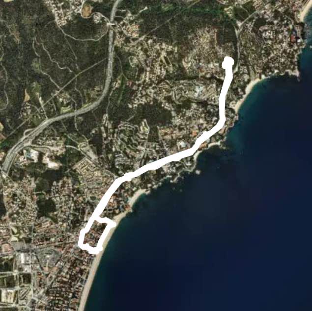 Platja d'aro walking route map in Calonge
