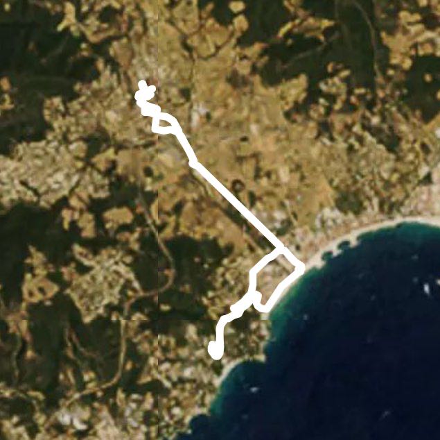 Calonge walking route map in Calonge