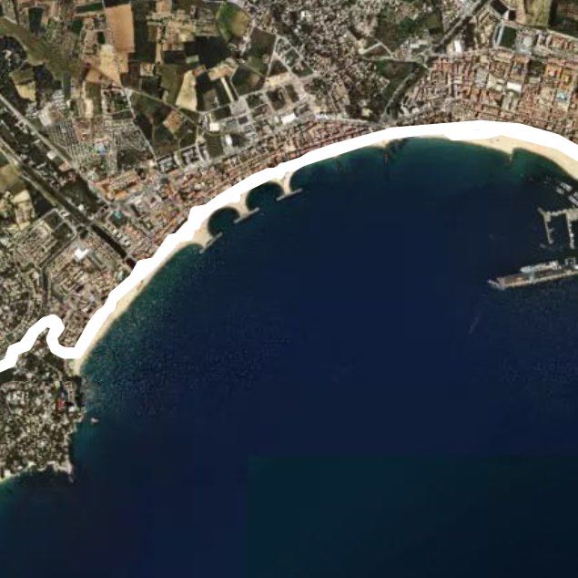 Palamos walking route map in Calonge