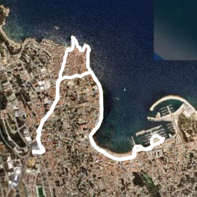 L'Escala walking route map in L'Escala