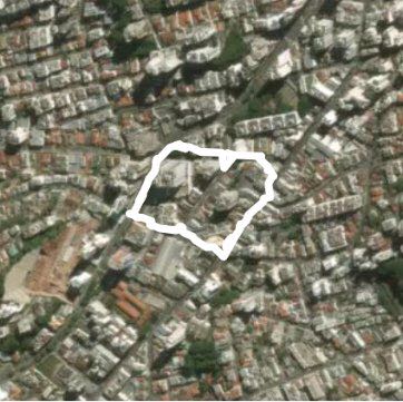 Bank trip walking route map in Juiz de Fora