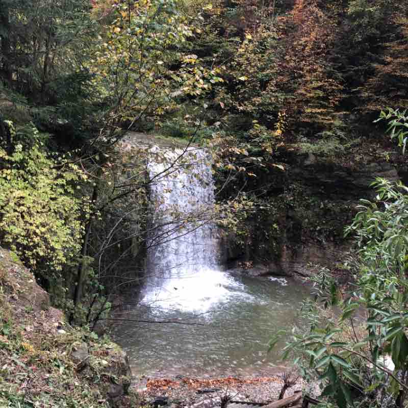 Gorges du Gottéron walking route map in Fribourg