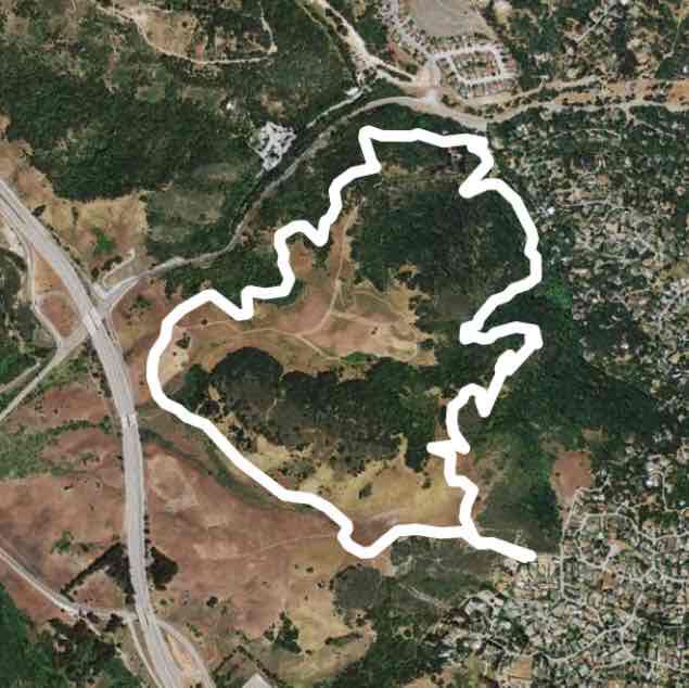 Edgwood park walking route map in Atherton