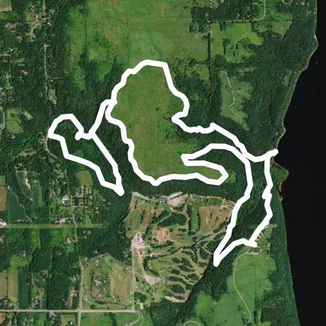 Evening park walking route map in River Falls