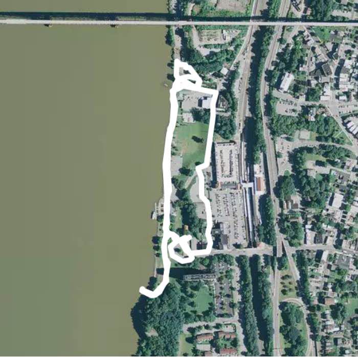 Poukeepsie Waterfront walking route map in Arlington