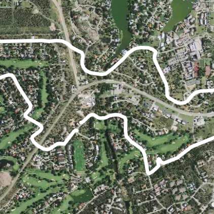 Resort side with elevation walking route map in Horseshoe Bay