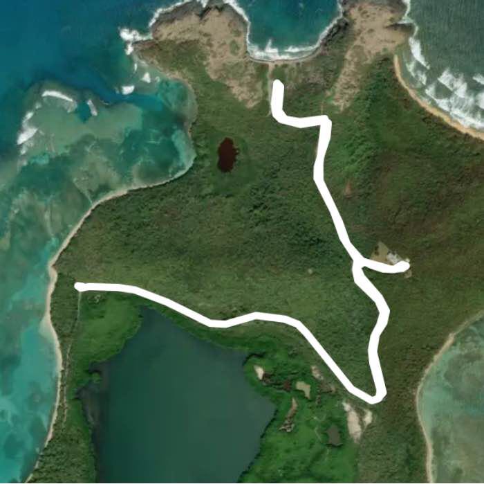 Tablado walking route map in Fajardo