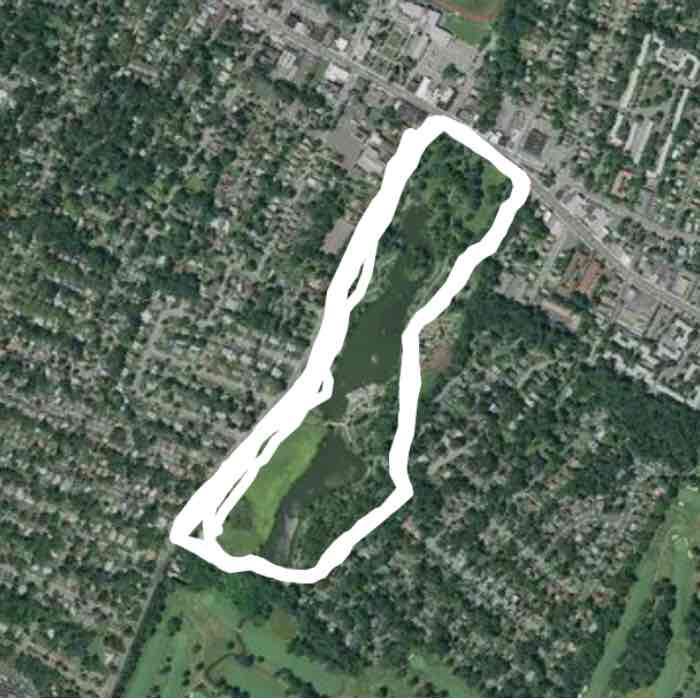 Verona Park walking route map in Montclair