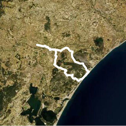 Narbonne beach / Gruissan / la clape walking route map in Cuxac-d'Aude