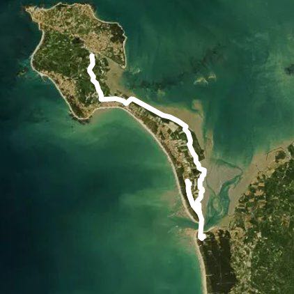 Camping big coast walking route map in Noirmoutier-en-l'Île
