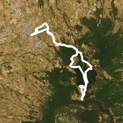 Calvary Antenne and Meleto walking route map in Viterbo