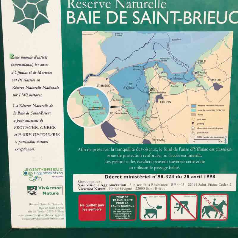 Saint Brieuc Langueu walking route map in Hillion