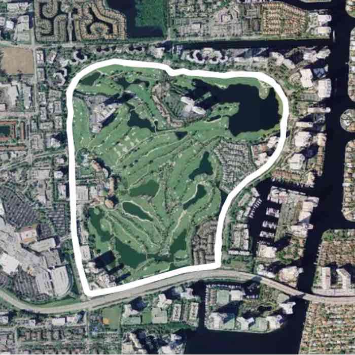 Adventure Circle walking route map in Sunny Isles Beach