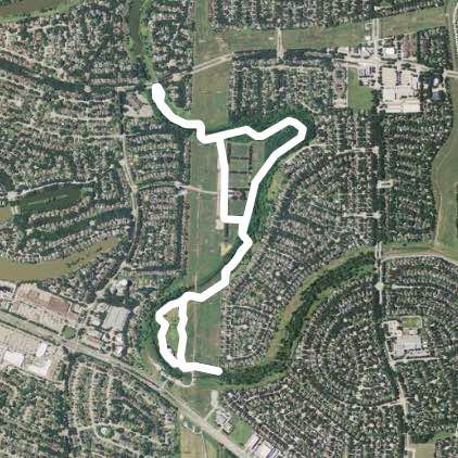 Oyster creek walking route map in Missouri City