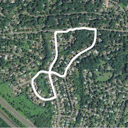 Stout and Greenmedow walking route map in Allenhurst