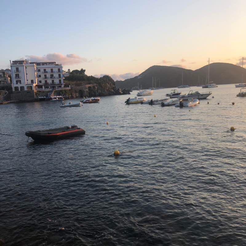 Lapari Island walking route map in Lipari