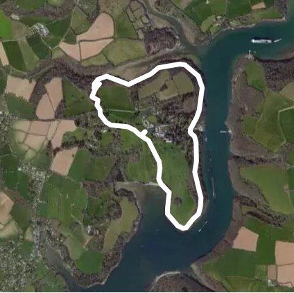 Trelissick  walking route map in Philleigh