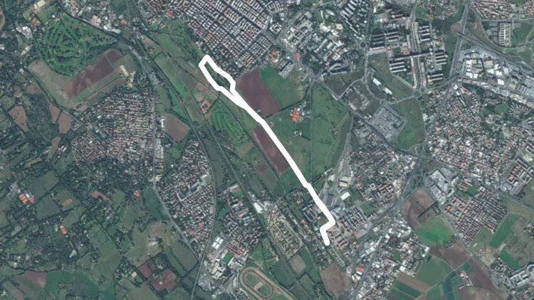Parco degli Acquedotti Roma walking route map in Roma, Italia