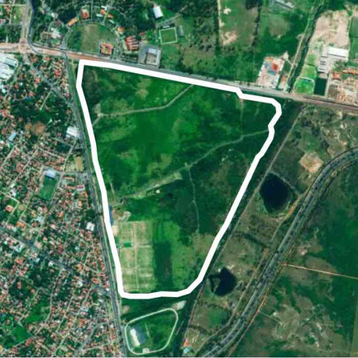 Ñu Guazu Metropolitan Park walking route map in Areguá