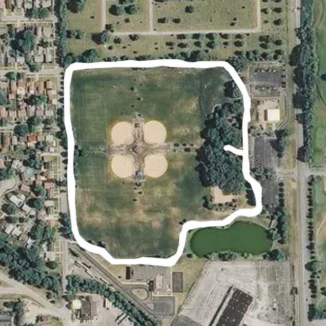 Commissioners Park walking route map in Calumet Park