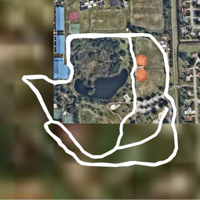 Park walking route map in Lehigh Acres