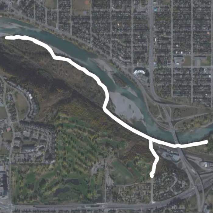Bow trail path way walking route map in Southeast