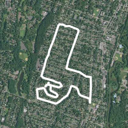 River Edge 5k walking route map in Bergenfield