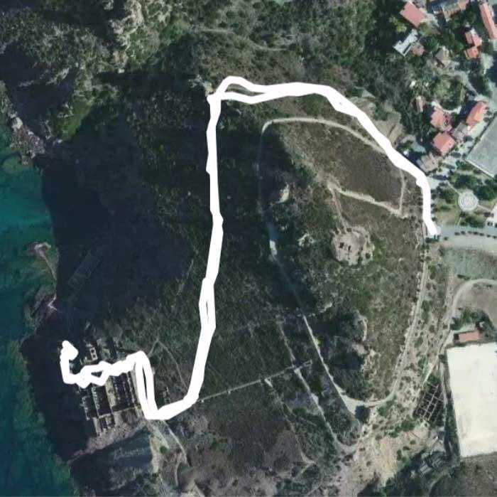 Laveria Lamarmola walking route map in Nebida