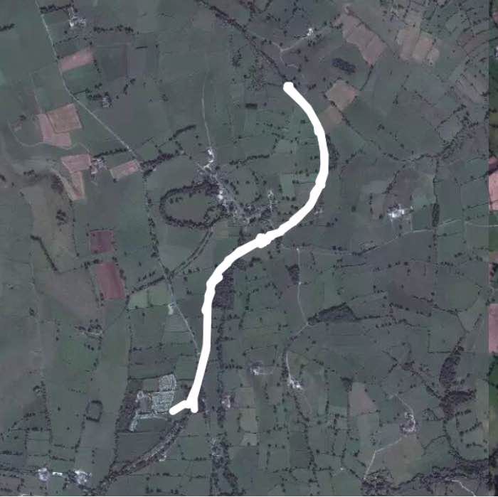 Tissington torment  walking route map in Fenny Bentley