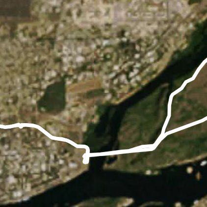 Tatyshev Island walking route map in Krasnoyarsk