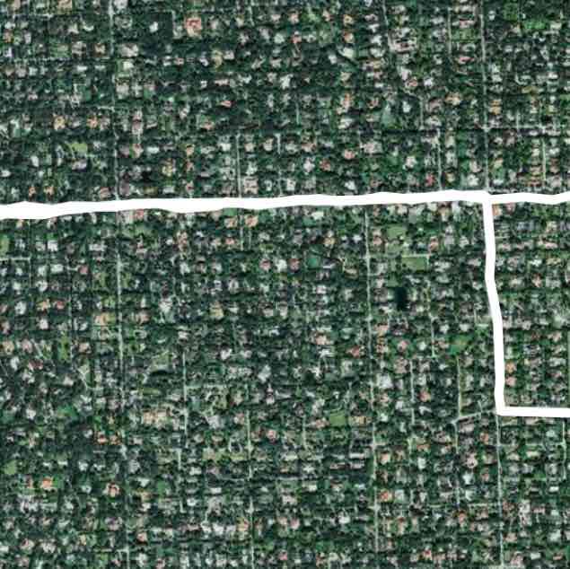 Coral park walking route map in Coral Gables