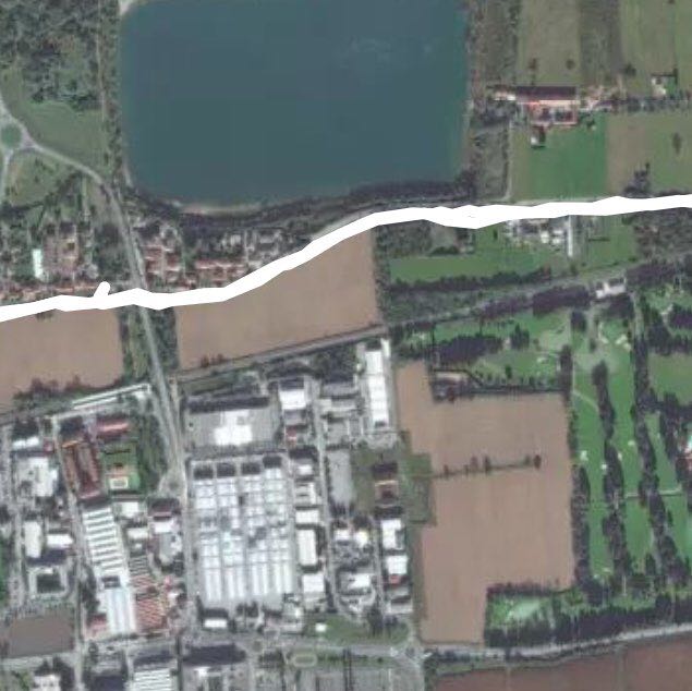 Martesana canal walking route map in Molinetto