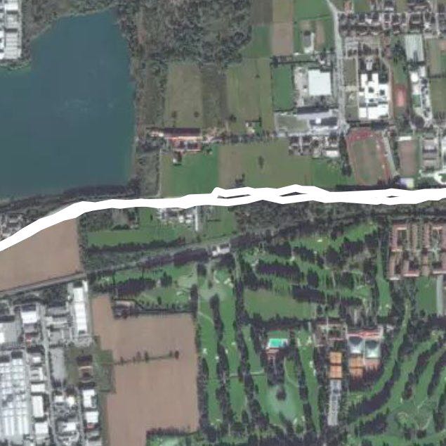 Martesana canal walking route map in Molinetto