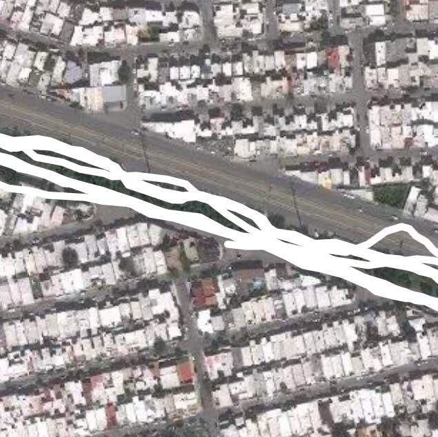 Juan Pablo II track walking route map in San Nicolás de los Garza