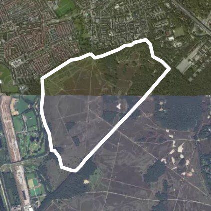 Heather view walking route map in Laren